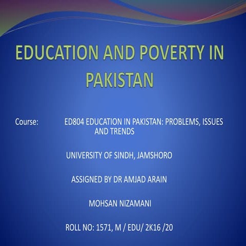 POVERTY AND EDUCATION