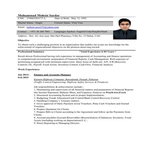 Mohsin c.v- dubai.