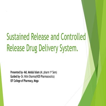 Sustained and Controlled Release Drug Delivery Systems 
