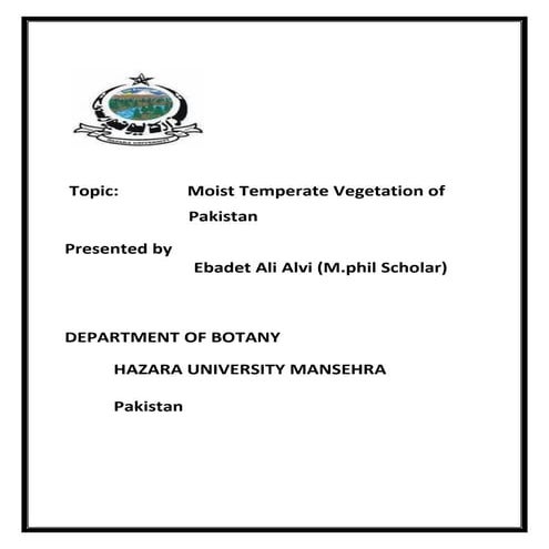 Moist vegetation of pakistan