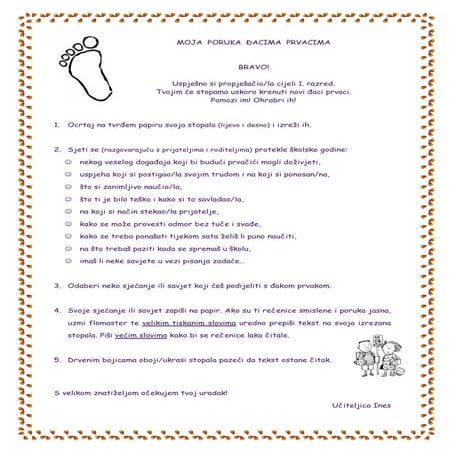 Moja poruka đacima prvacima