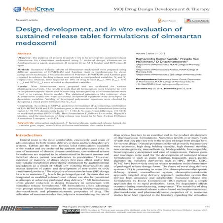 Design, development, and in vitro evaluation of sustained release ...