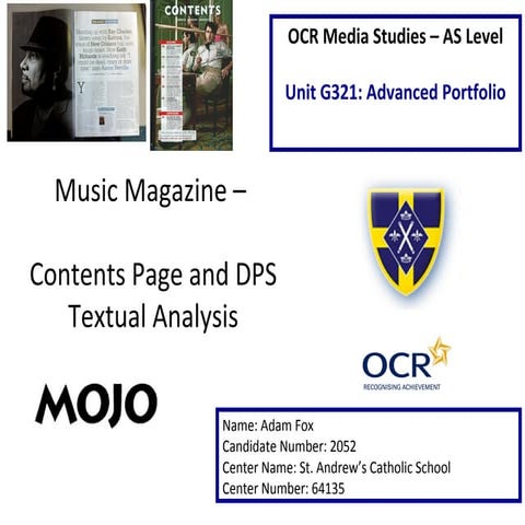 Mojo contents page and double page spred analisis (2)