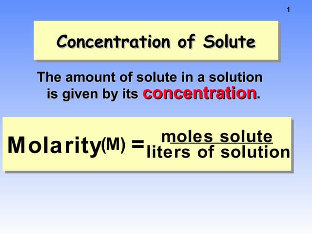 Molarity  Molality  Dilutions