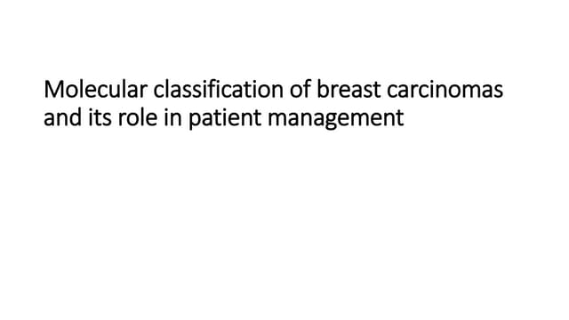 Molecular Subtypes of Breast Cancer | PPTX