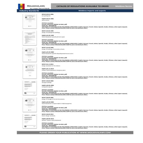 Moldova building regulations (catalog) | PDF