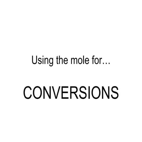 Mole calculations