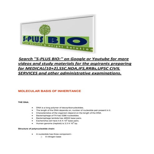 Molecular basis of inheritance