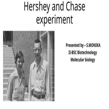 Hershey and chase experiment -molecular biology | PPTX