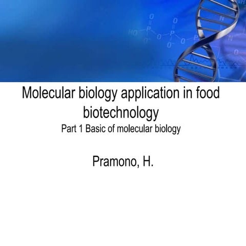 Molecular biology and its application in food biotechnology