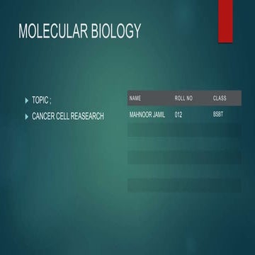 biology of cancer | PPT