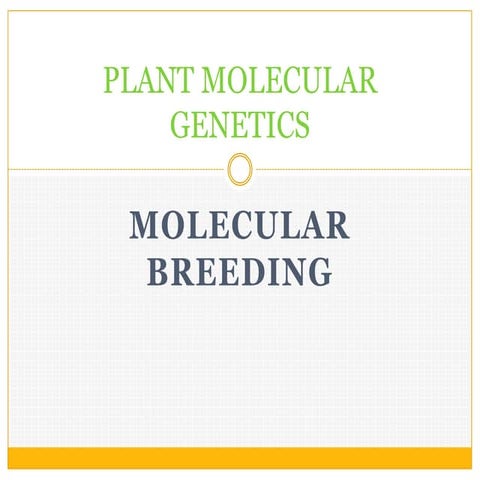 Molecular Breeding in Plants is an introduction to the fundamental techniques...