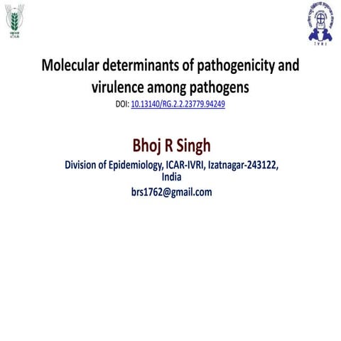 Molecular determinants of pathogenicity and virulence among pathogens.pptx