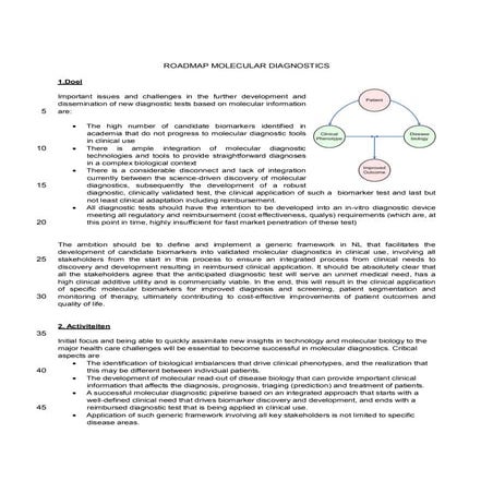 Roadmap Molecular Diagnostics