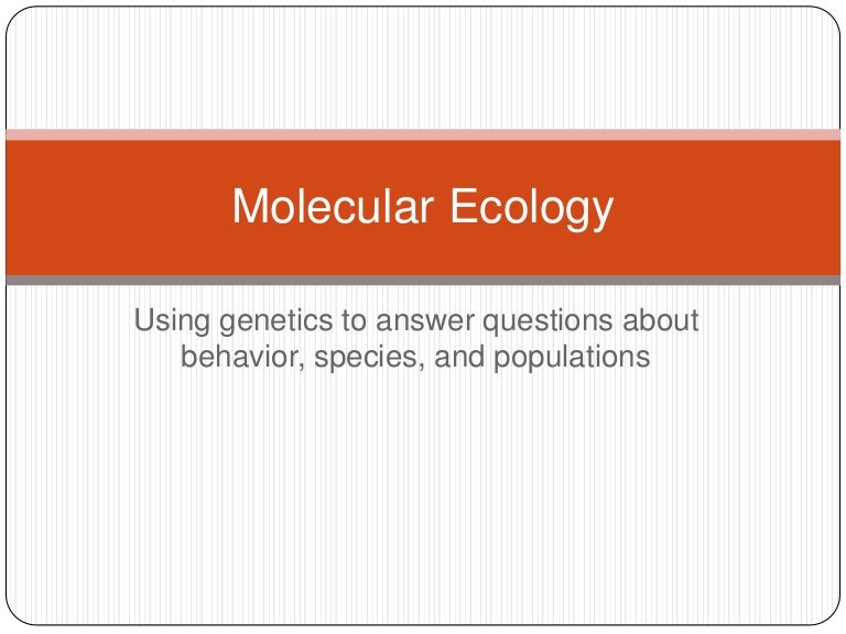 Molecular ecology lecture