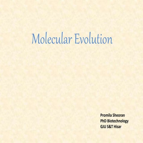 Molecular evolution
