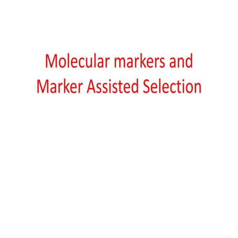 Molecular markers and mas