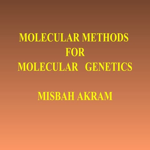 Molecular methods