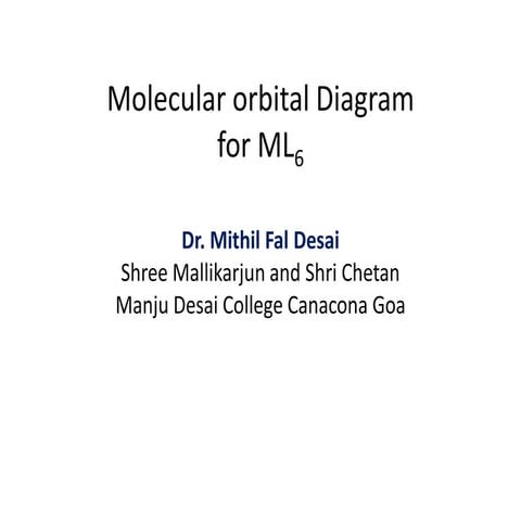 Molecular orbitals diagrams for octahedral coordination compound without pi i...
