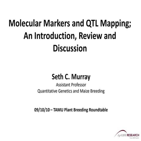 Molecular quantitative genetics for plant breeding roundtable 2010x