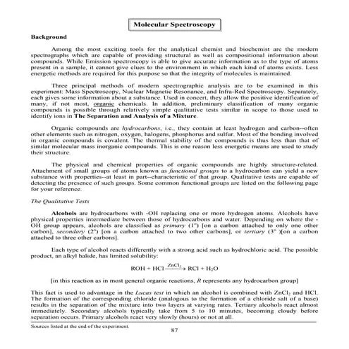 Molecular spectroscopy notes