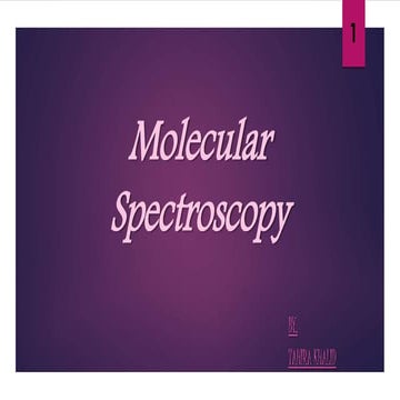 Molecular Spectroscopy