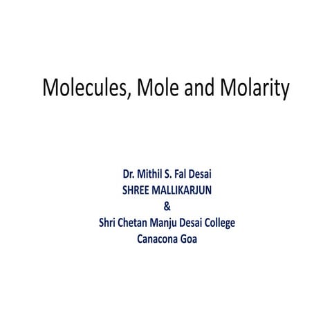 Molarity vs Molality