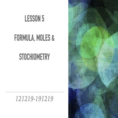 Mole Concept & stoichiometry