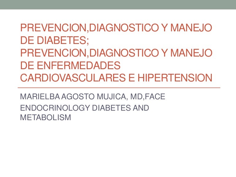 prevención y manejo de la diabetes