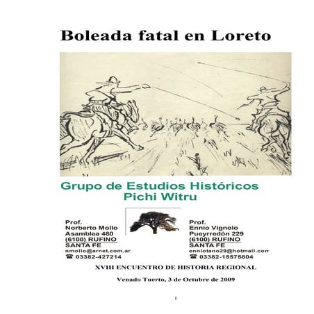 Mollo, N. y E. Vignolo. 2009. Boleada fatal en Loreto