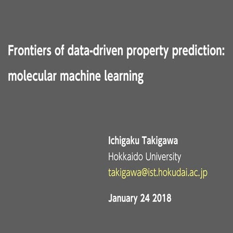 Frontiers of data-driven property prediction: molecular machine learning