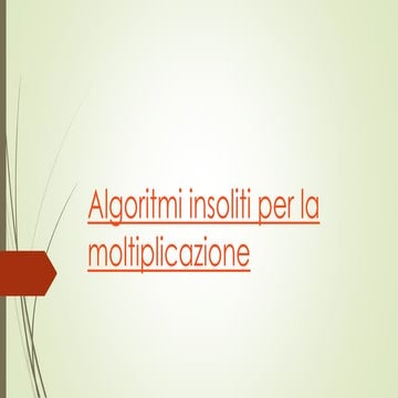 Moltiplicazione | PPT