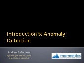 Introduction to Anomaly Detection - Data Science ATL Meetup Presentation, 07-31-2013