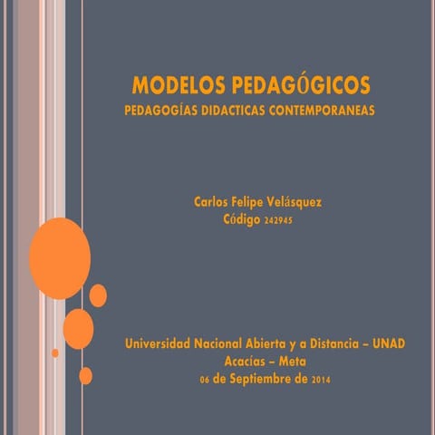 Pedagogías Didácticas Contemporáneas Momento 1: Modelo Pedagógico