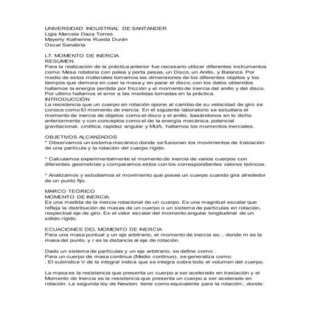 Momentos de inercia I