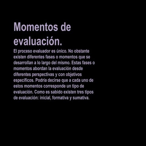 Momentos de la evaluación