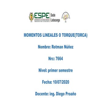 Momentos lineales o torques