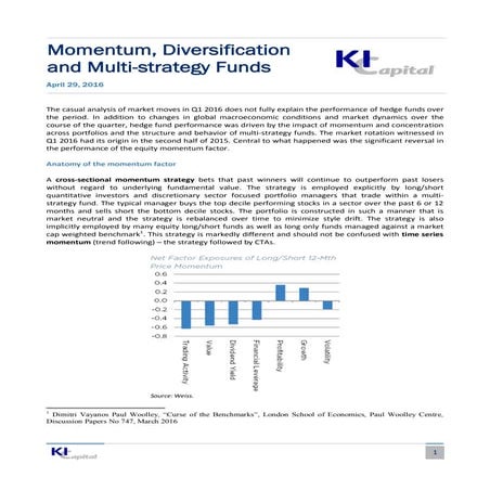 Momentum, Diversification and Multi-strategy Funds | PDF