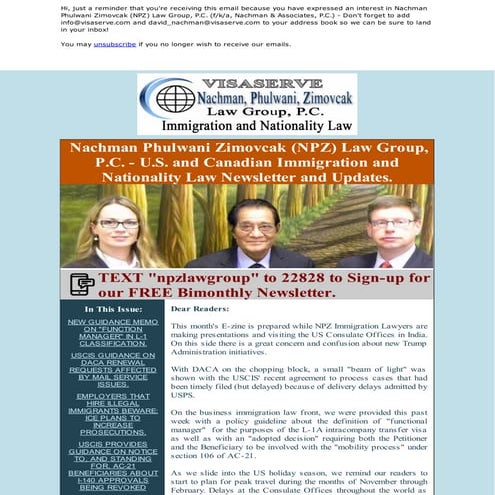 U.S. IMMIGRATION LAW NEWS AND UPDATES: New Trump Initiatives, AC-21 Updates, ...