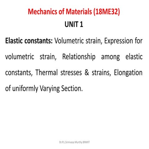 mechanics of materials presentation - vtu