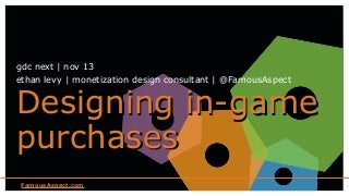 Designing in-game purchases