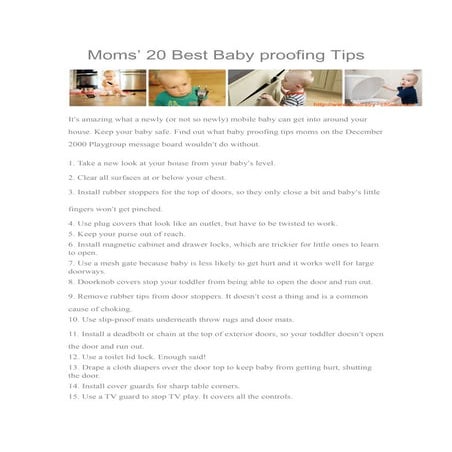 Moms’ 20 Best Baby Proofing Tips