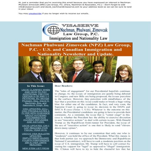 U.S. IMMIGRATION LAW NEWS AND UPDATES: Updated Visa Bulletin for July 2016, I...