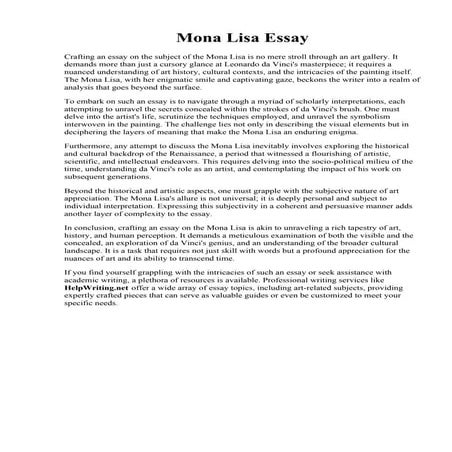 Mona Lisa Essay