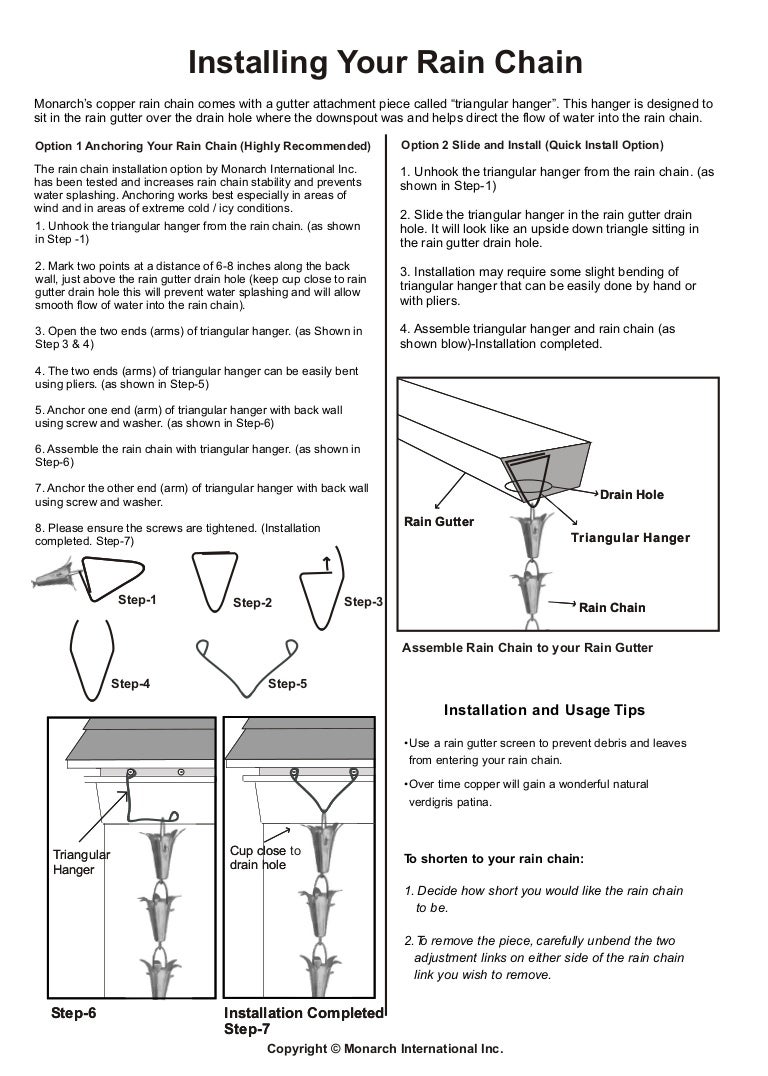 Monarch rain chains copper lillyrainchaininstallationinstructions