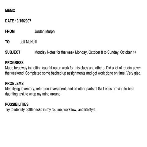 Monday Note for Oct 15, 2007