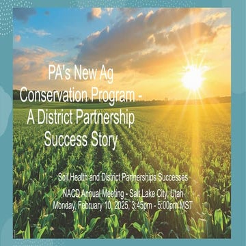 PA's New Ag Conservation Program: A District Partnership Success Story
