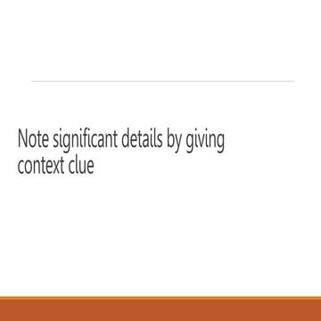 Significant Details by giving Context Clue | PPT