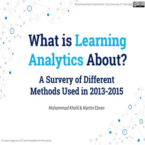 What is Learning Analytics about?