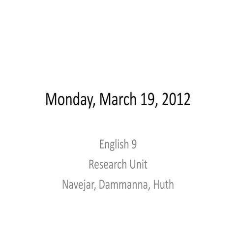 Monday, march 19, 2012